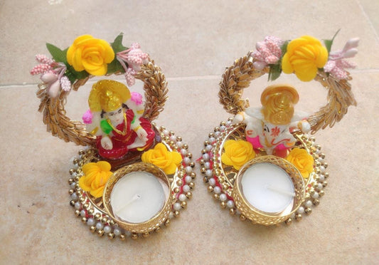 Ganesh & Laxmiji T Light Holder