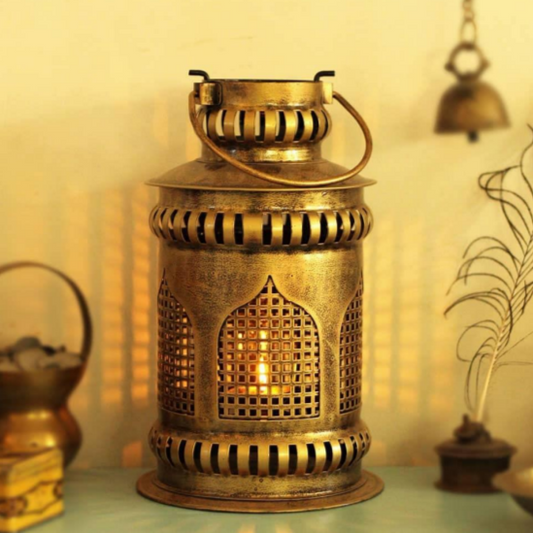 Traditional Lantern Style Metal Diya Holder