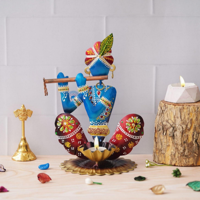 Krishna Metel T-Light Diya