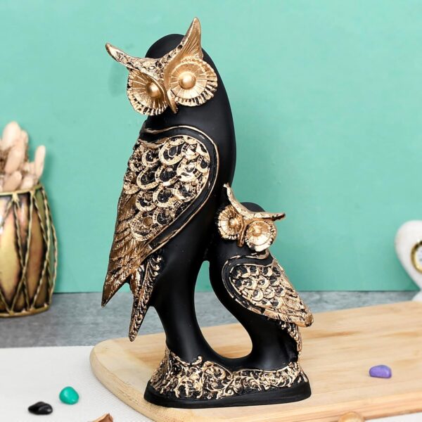 Owl Family Showpiece for Home Decor/Gifting/Living Room Decorative Showpiece. Size 6x12 inches