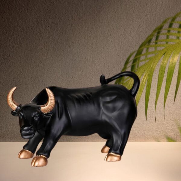 Geometric Stock Market Bull Resin Figurine Perfect Decor for Home and Office Big Size. 12x8 inches