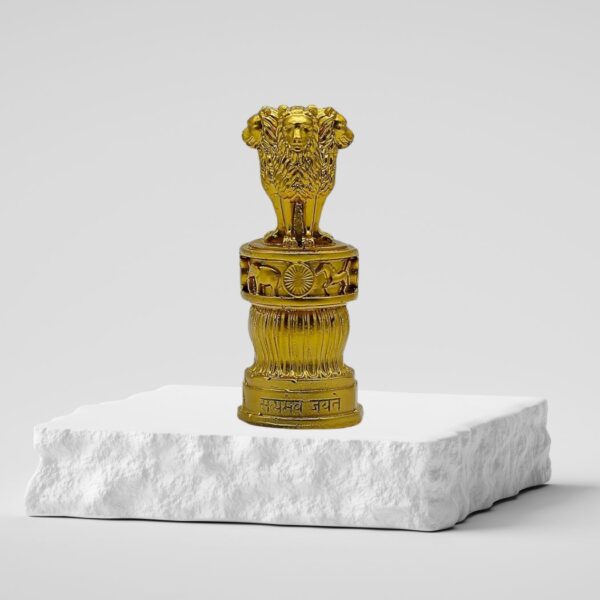 Ashoka Pillar Stambh Sculpture for Car Dashboard Idols. Size 5x2 inches