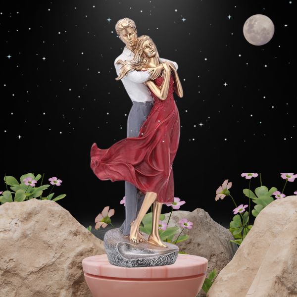 Romantic Couple Showpiece for Home & Living Room Decor Best Gift for Anniversary Weddings Diwali Decoration Items for Home Decor 5x15 inches