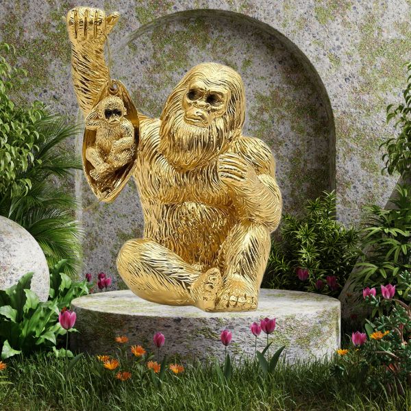 Vastu Fengsui Monkey with Baby Showpiece for Home Decor | Showpiece Living Room, Bedroom, Office Desktop Decoration & Gifting,