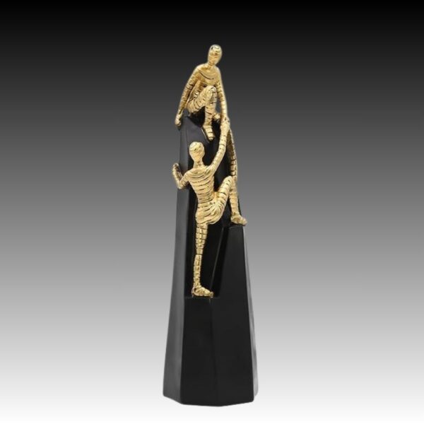 Luxury Abstract Design Golden Black Metal Crafts Sculptures Climbing Man Figurines for Home Decorative. 13x4 cm