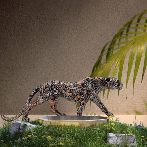 The Spiritual Living Wildlife Animal Statue Leopard Panther Jaguar Showpiece Home Décor Decorative Table Showpiece for Home & Office Figurine. Size 12x4 inches