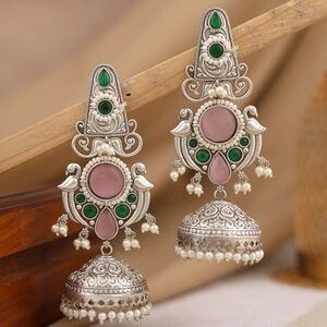 Juhi Sliver Jhumki Earrings